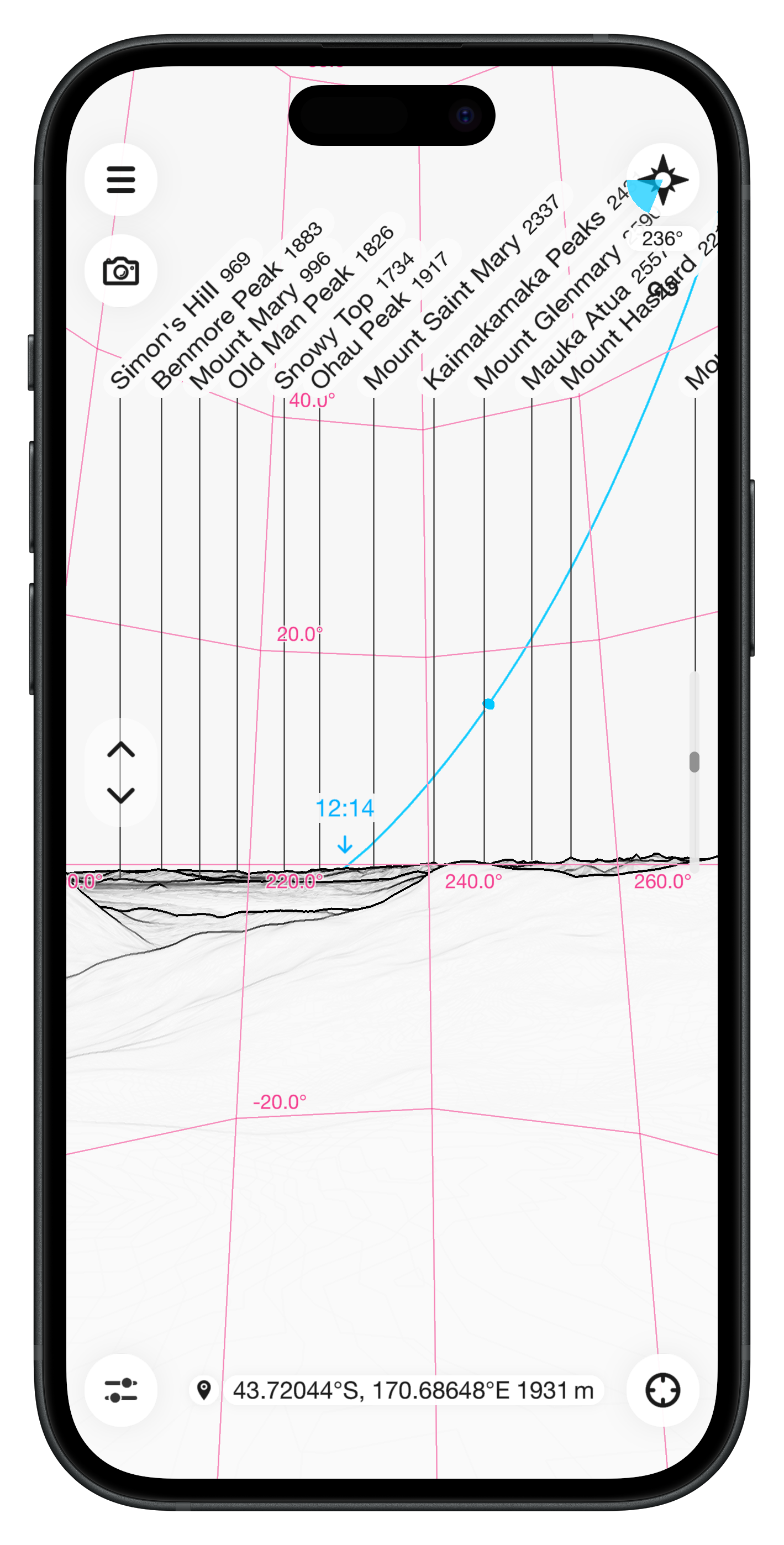PeakFinder screenshot